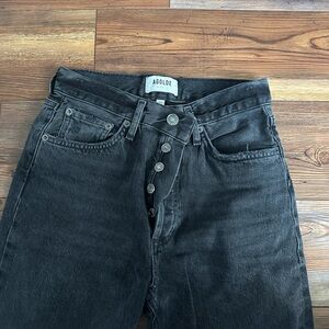 AGOLDE straight leg black denim